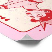 Poster Reine des Coeurs rouge et rose (Coin)