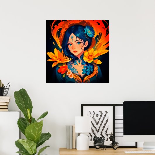 Poster Reine des fleurs d'Anime (Bureau à domicile)