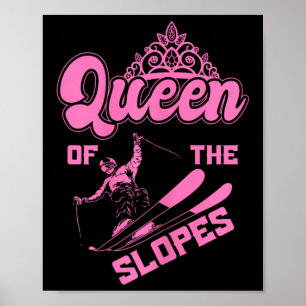 Poster Reine Des Pistes Ski Sports D'Hiver Montagnes