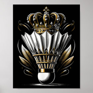 Poster Reine Du Badminton De La Navette T-shirts Graphiqu