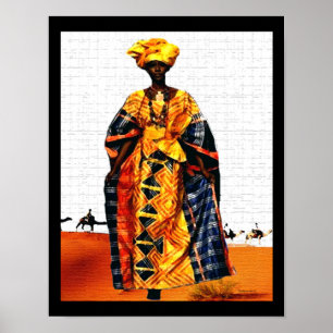 Poster Reine du désert des tribus africaines