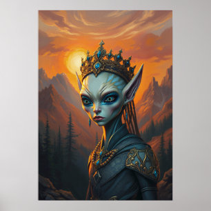 Poster Reine elfique extraterrestre Celestialara - Fantas