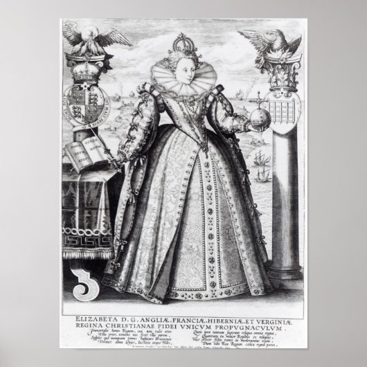 Poster Reine Elizabeth I 1596 (Devant)