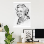 Poster Reine Elizabeth II (Bureau à domicile)