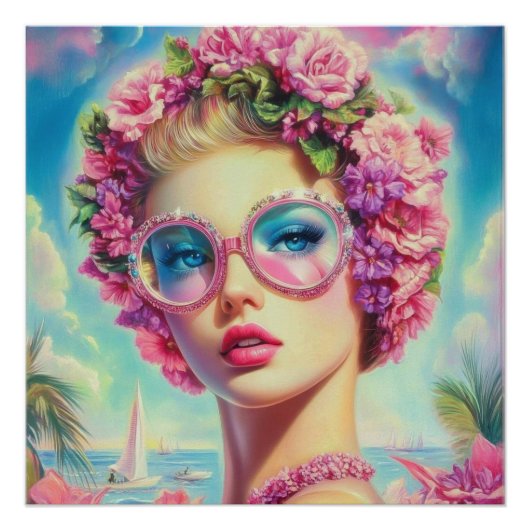 Poster Reine glamour tropicale (Devant)
