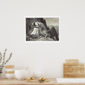 Poster Reine médiévale et son dragon de pois (Cuisine)