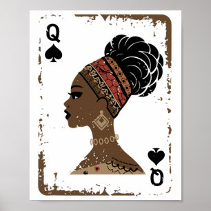 Poster Reine Noire Afro Drogue Fière Mélanine Africaine A