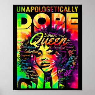 Poster Reine Noire Afro Sans excuses Drogue Mélanine Fill