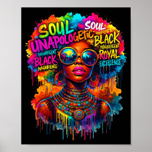 Poster Reine Noire Carte Africaine Histoire Noir Sans Exc