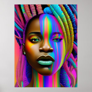 Poster Reine noire mélanine Sista femme afro-américaine