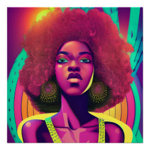 Poster Reine noire mélanine Sista femme afro-américaine