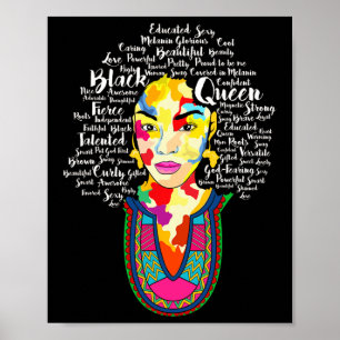 Poster Reine noire Mois de l'histoire noire Africain Amér