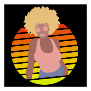 POSTER REINE RÉTRO AFRO - REINE AFRO-AMÉRICAINE