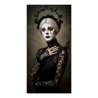 Poster Reine Rose Gothique – Art Romantique Sombre