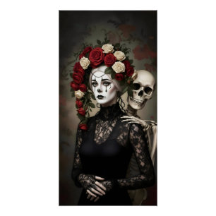 Poster Reine Rose Gothique – Art Romantique Sombre