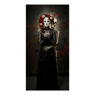 Poster Reine Rose Gothique – Art Romantique Sombre