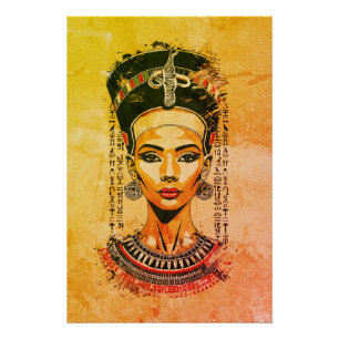 Poster Reine royale d'Égypte – Art néo-pharaonique modern