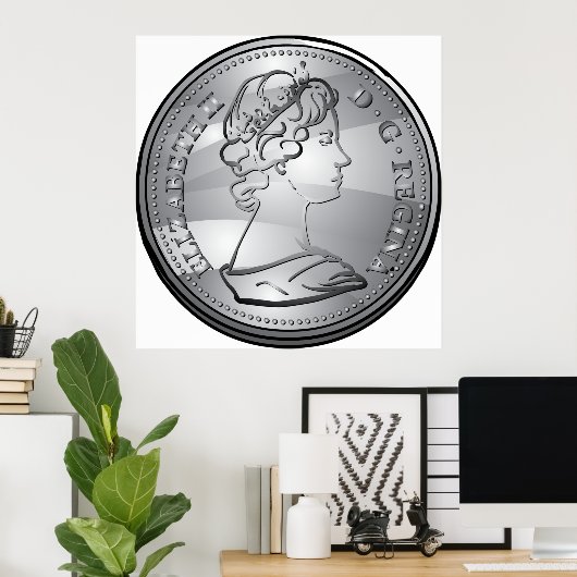 Poster Reine Sur Une Pièce (Bureau à domicile)