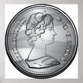 Poster Reine Sur Une Pièce (Devant)