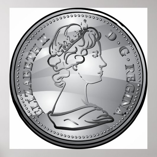 Poster Reine Sur Une Pièce (Devant)