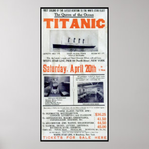 Poster Reine Titanic de l'océan - White Star Line