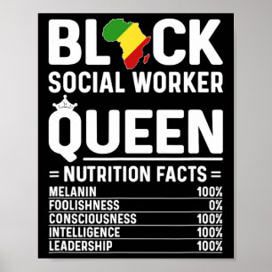 Poster Reine travailleuse sociale noire Afro-Américaine S