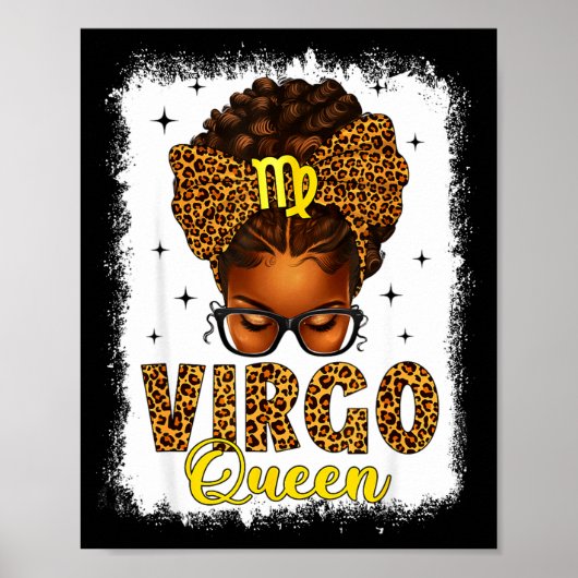 Poster reine Vierge chignon désordonné arc léopard femmes (Devant)
