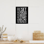Poster Réinitialiser Réajuster - Gym, Hustle, Succès (Cuisine)
