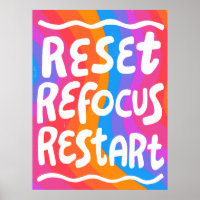 RÉINITIALISER REFOCUS REDÉMARRER Lettres de bulles
