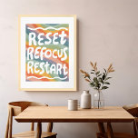 Poster RÉINITIALISER REFOCUS REDÉMARRER Lettres de bulles<br><div class="desc">L'art fait main pour vous ! Ajoutez votre propre texte, changez aussi la couleur arrière - plan. Sélectionnez la taille de l'impression à l'aide du menu déroulant ci-dessus, et vous pouvez cliquer sur le bouton "modifier la conception" pour customiser l'illustration pour qu'elle s'adapte à n'importe quelle taille de papier. Achetez...</div>