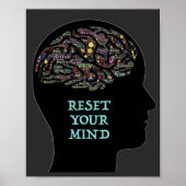 Poster Réinitialisez votre esprit Inspirational Word Art  (Devant)