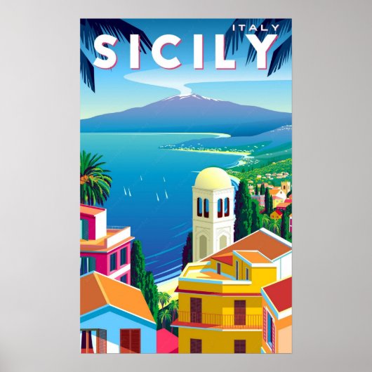 Poster - Reis naar Sicilië, Italië (Voorkant)