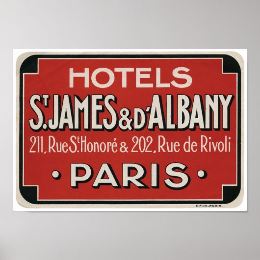 Poster reislabel Parijs Vintage (Voorkant)