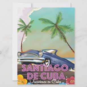 Poster reizen Santiago de Cuba Vintage