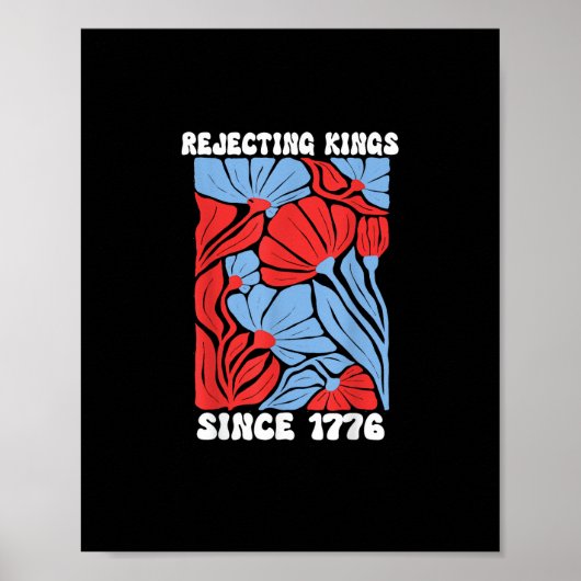 Poster Rejetant les rois depuis 1776 Pas de rois en Améri (Devant)