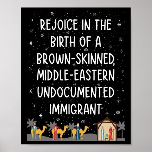 Poster Rejoice In The Birth Of A Brown Skinned Middle Eas (Devant)