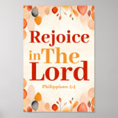 Poster Rejoice in the Lord Boho Christian Wall Art print (Devant)