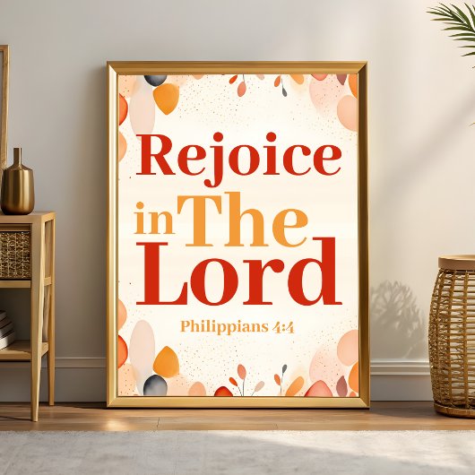 Poster Rejoice in the Lord Boho Christian Wall Art print