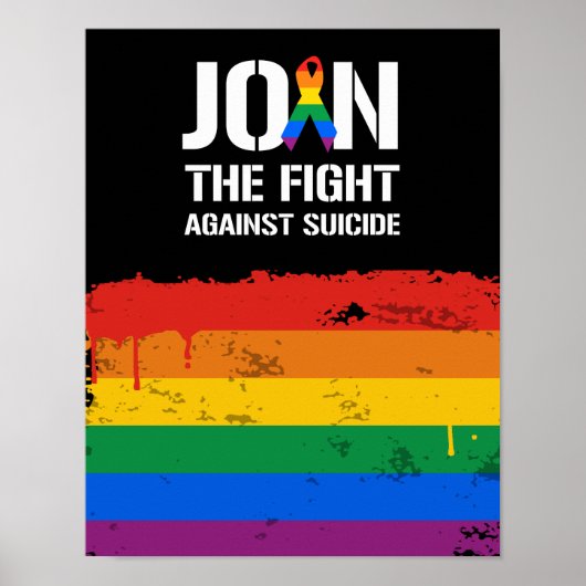 Poster Rejoignez la lutte contre le suicide LGBT (Devant)