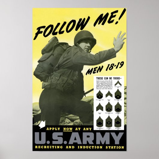 Poster Rejoignez L'Armée — 2ÈME GUERRE MONDIALE (Devant)