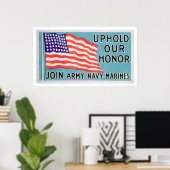 Poster Rejoignez l'armée de terre, la marine, les marines (Bureau à domicile)