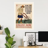 Poster Rejoignez l'Armée du jardin scolaire (Bureau à domicile)