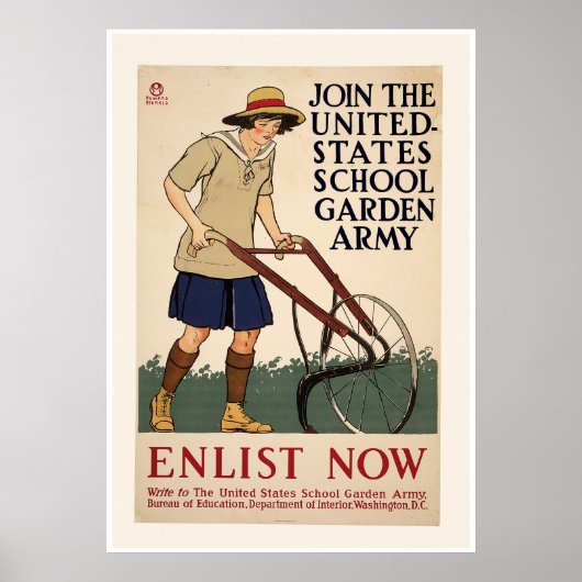 Poster Rejoignez l'Armée du jardin scolaire (Devant)