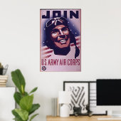 Poster Rejoignez Le Corps Aérien De L'Armée (Bureau à domicile)