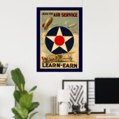 Poster Rejoignez Le Service Aérien "Apprendre-Gagner" (Fr (Bureau à domicile)
