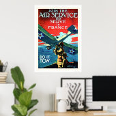 Poster Rejoignez le service aérien et Serve en France (US (Bureau à domicile)