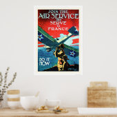 Poster Rejoignez le service aérien et Serve en France (US (Cuisine)