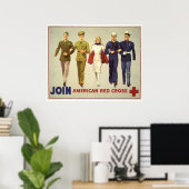 Poster Rejoindre - Croix-Rouge américaine (Bureau à domicile)