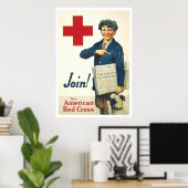 Poster Rejoins-toi ! La Croix Rouge américaine (Bureau à domicile)