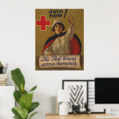 Poster Rejoins-toi maintenant ! La Croix Rouge sert l'hum (Bureau à domicile)